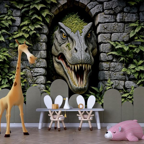 Duvardan Çıkan T-Rex Poster Duvar Kağıdı