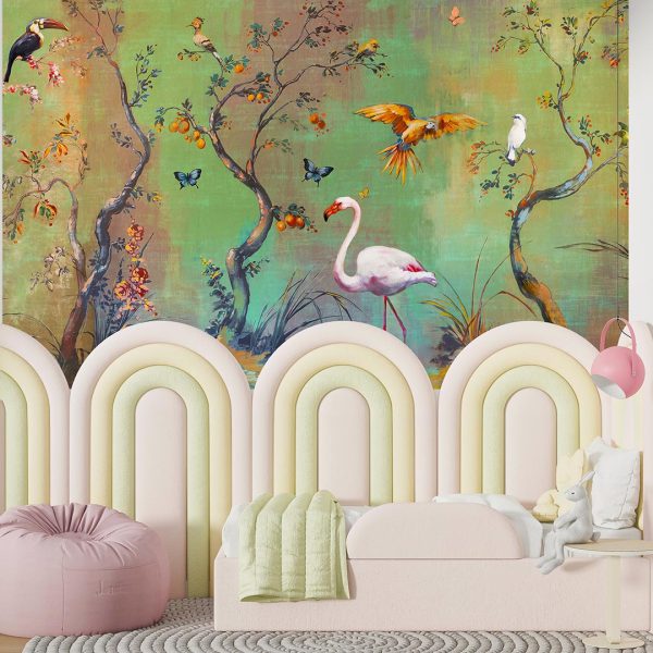 Flamingo, Papağan, Tukan Poster Duvar Kağıdı